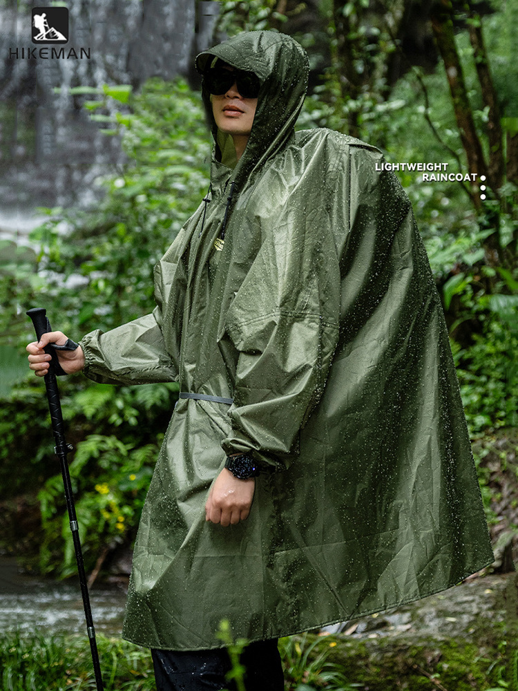 Camping Rain Poncho - Impermeable ultraligero con cremallera, fabricado en