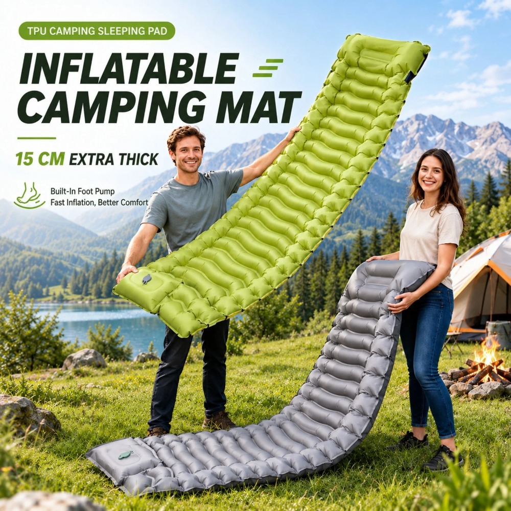 Outdoor Camping Rugs - Colchoneta Inflable para Dormir al Aire