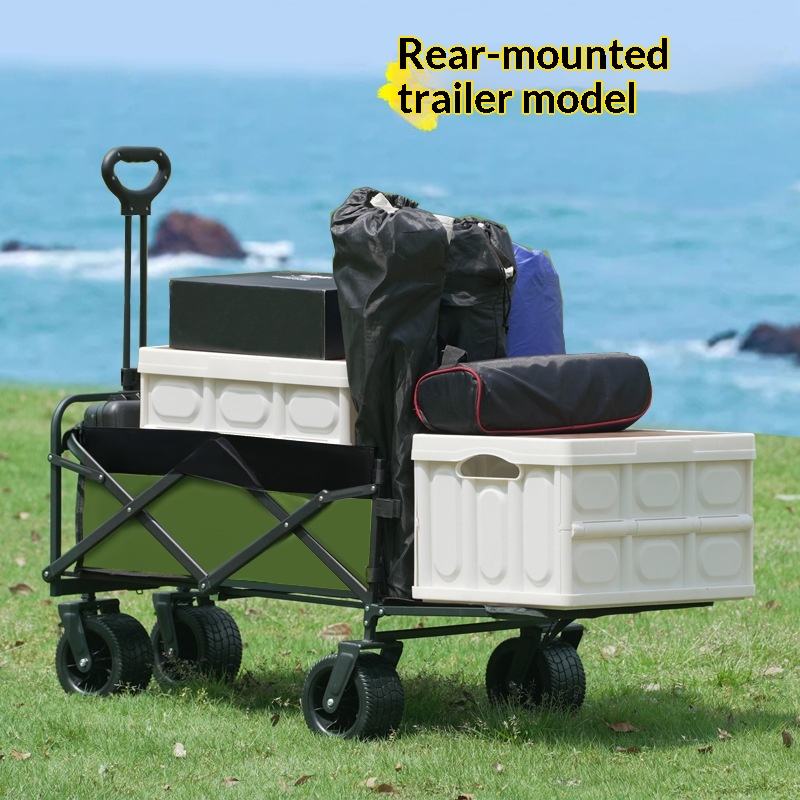 Outdoor Camping Trolley - Carrito de Plataforma Plegable de Cuatro