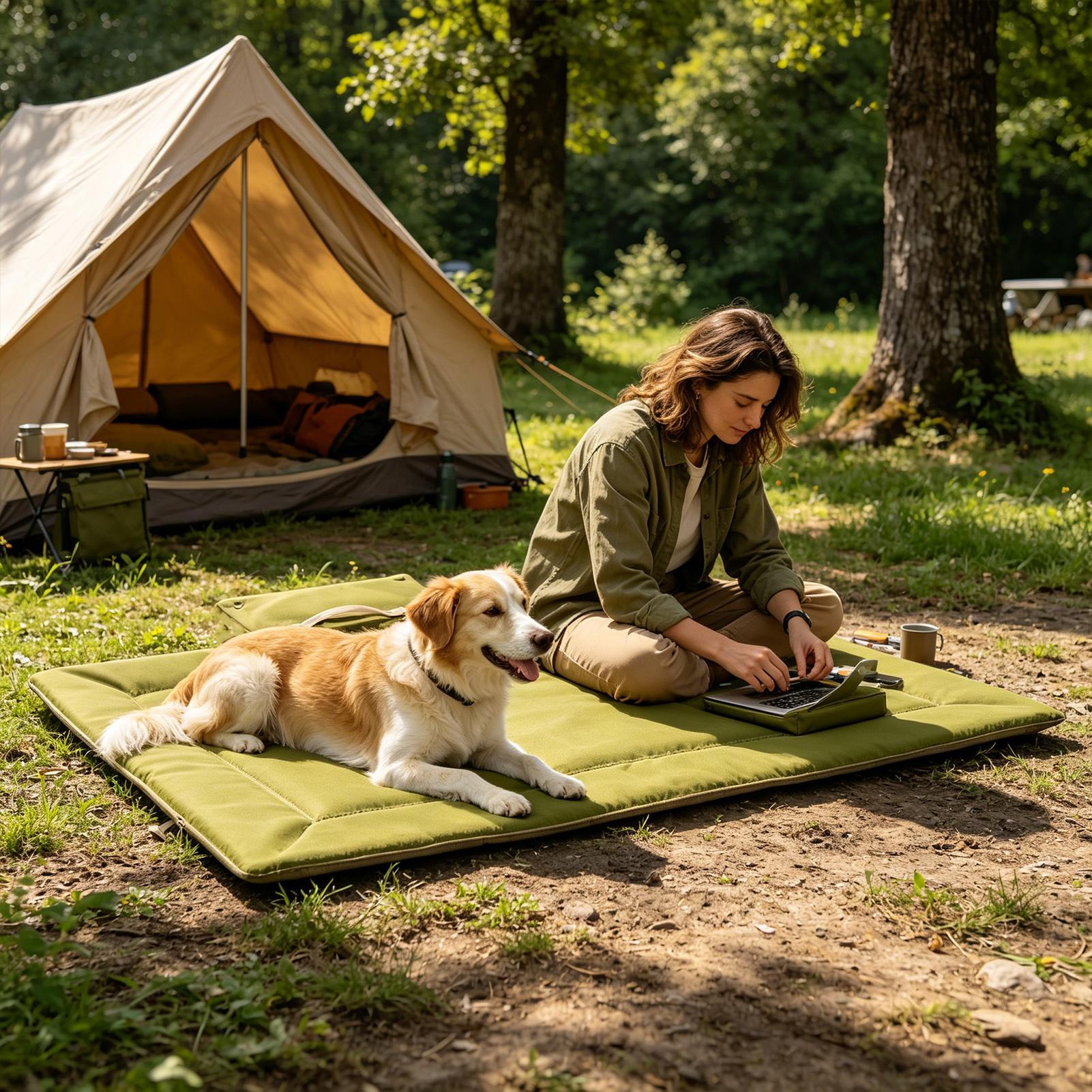 Cama de viaje para perros, ple - Outdoor Camping Dog Bed reseña y precio