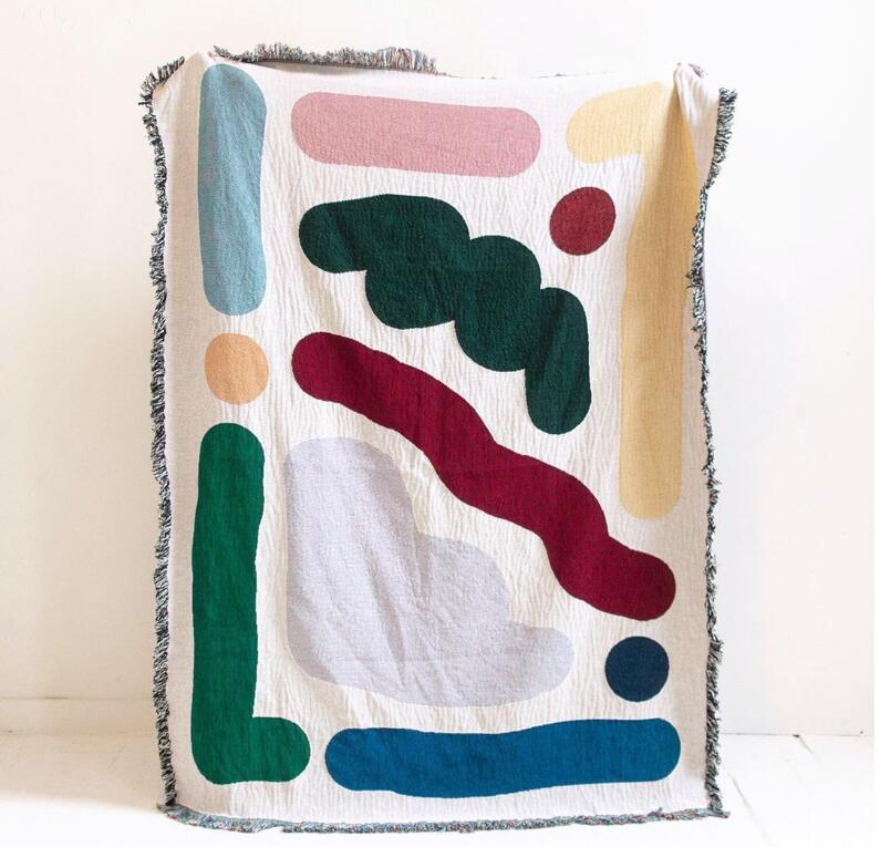 Manta de algodón de líneas de  - Outdoor Camping Rugs reseña y precio