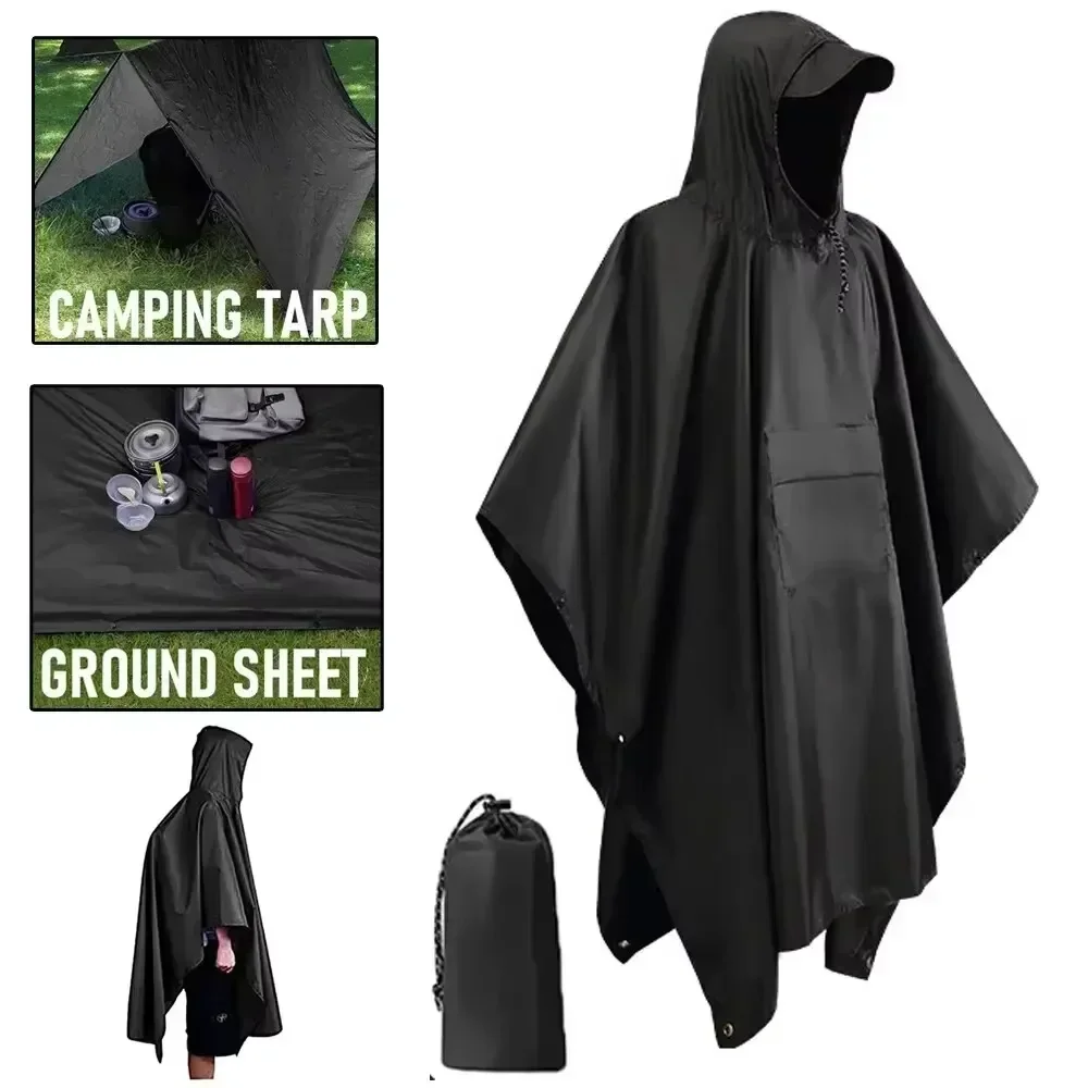 Poncho impermeable con capucha - Camping Rain Poncho reseña y precio