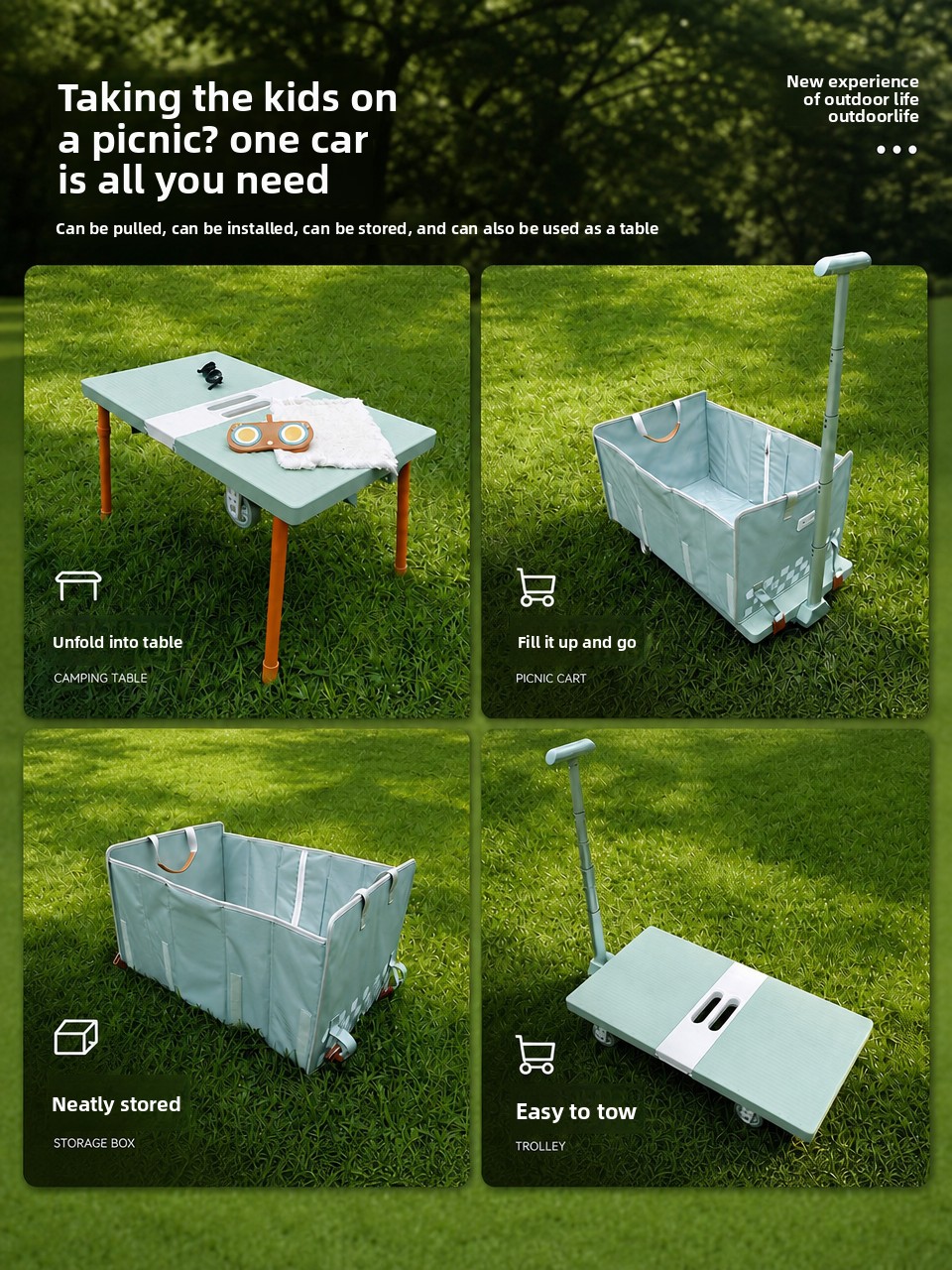 Carrito de mano plegable para  - Outdoor Camping Trolley reseña y precio